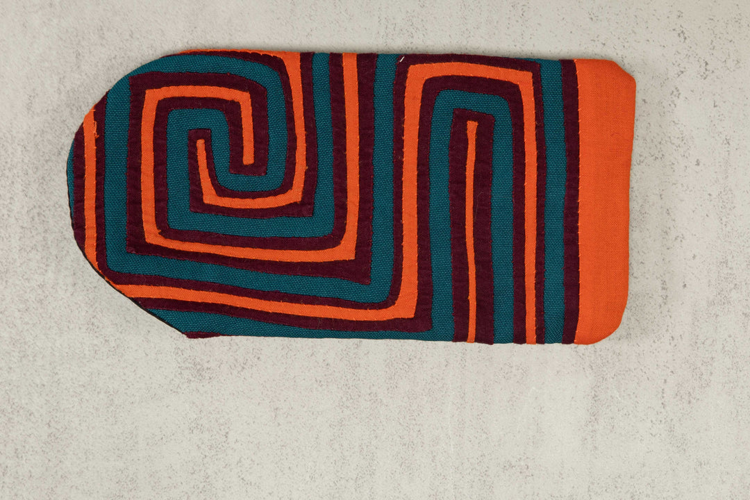 Mola Eyeglass Sleeve Orange & Teal