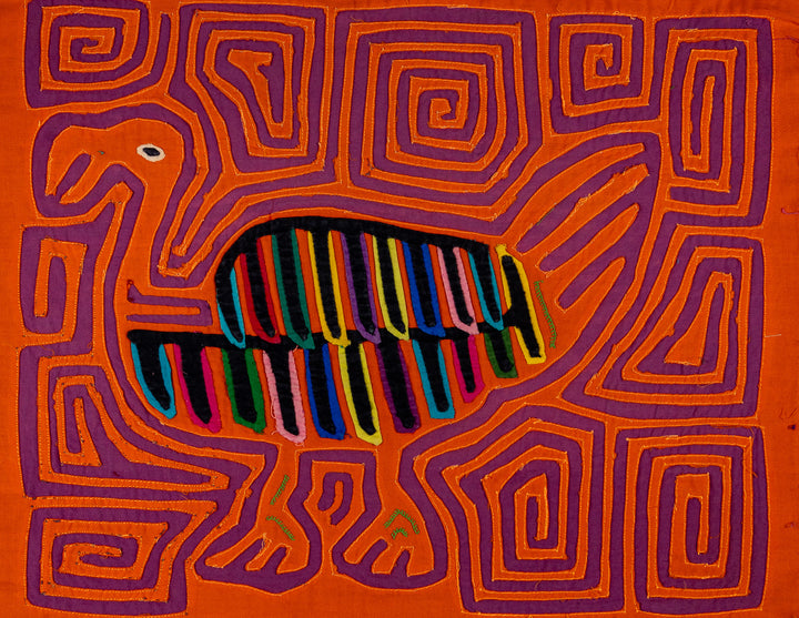 Proud Orange And Purple Turkey Bird Mola