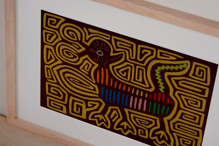Maroon And Gold Critter Optical Illusion Mola