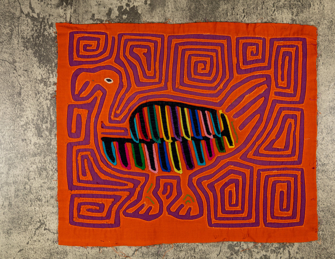 Proud Orange And Purple Turkey Bird Mola