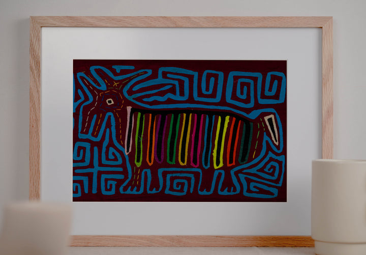 Burgundy And Turquoise Jungle Unicorn Mola