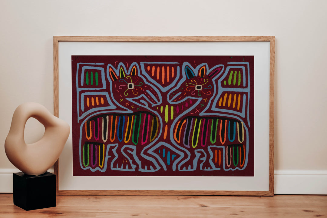 Burgundy And Turquoise Courtship Mola