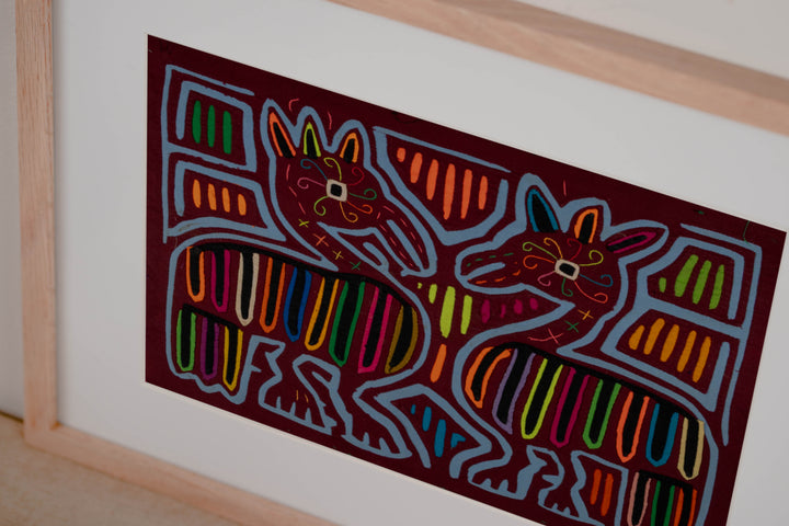 Burgundy And Turquoise Courtship Mola