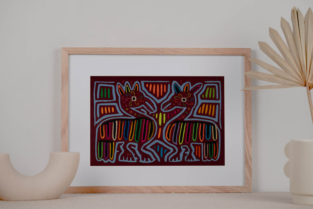 Burgundy And Turquoise Courtship Mola