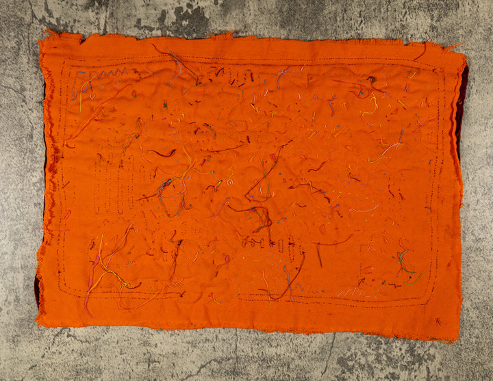 Small deer or agouti mola, hand stitched Guna panel from Panama, 17 by 11.5 inches