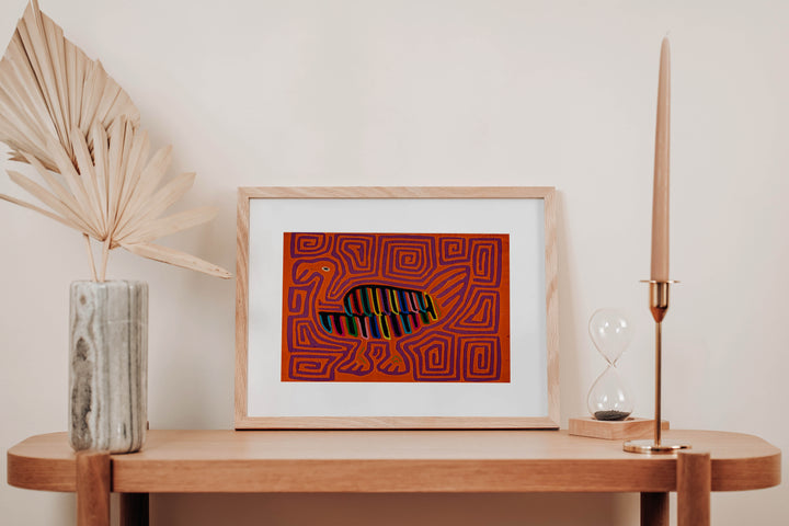 Proud Orange And Purple Turkey Bird Mola