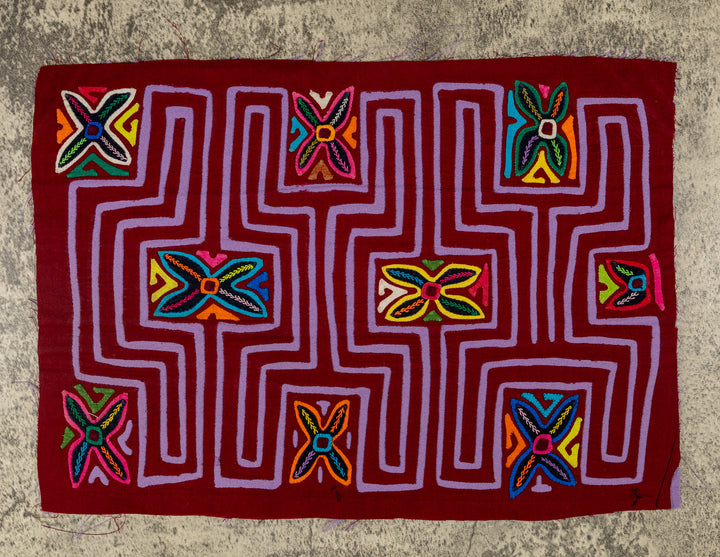 Burgundy And Purple Tropical Snowflakes Mola
