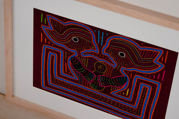 Burgundy Blue And Orange Optical Illusion Mola