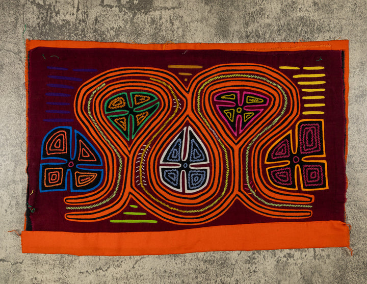 Burgundy And Orange Optical Illusion Mola