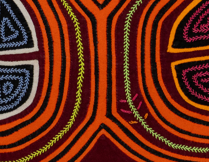 Burgundy And Orange Optical Illusion Mola