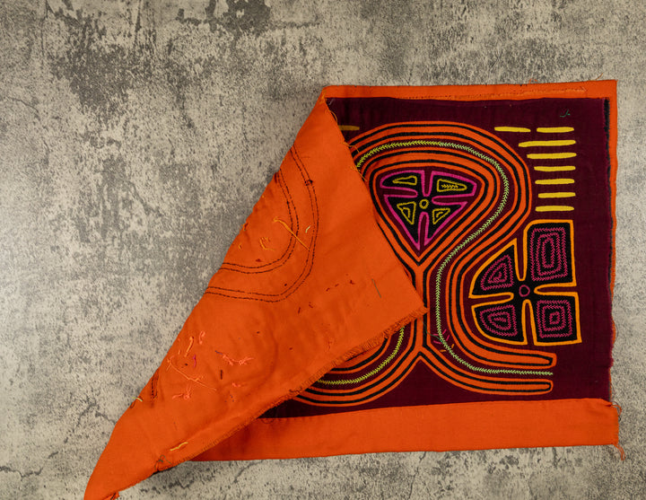 Burgundy And Orange Optical Illusion Mola