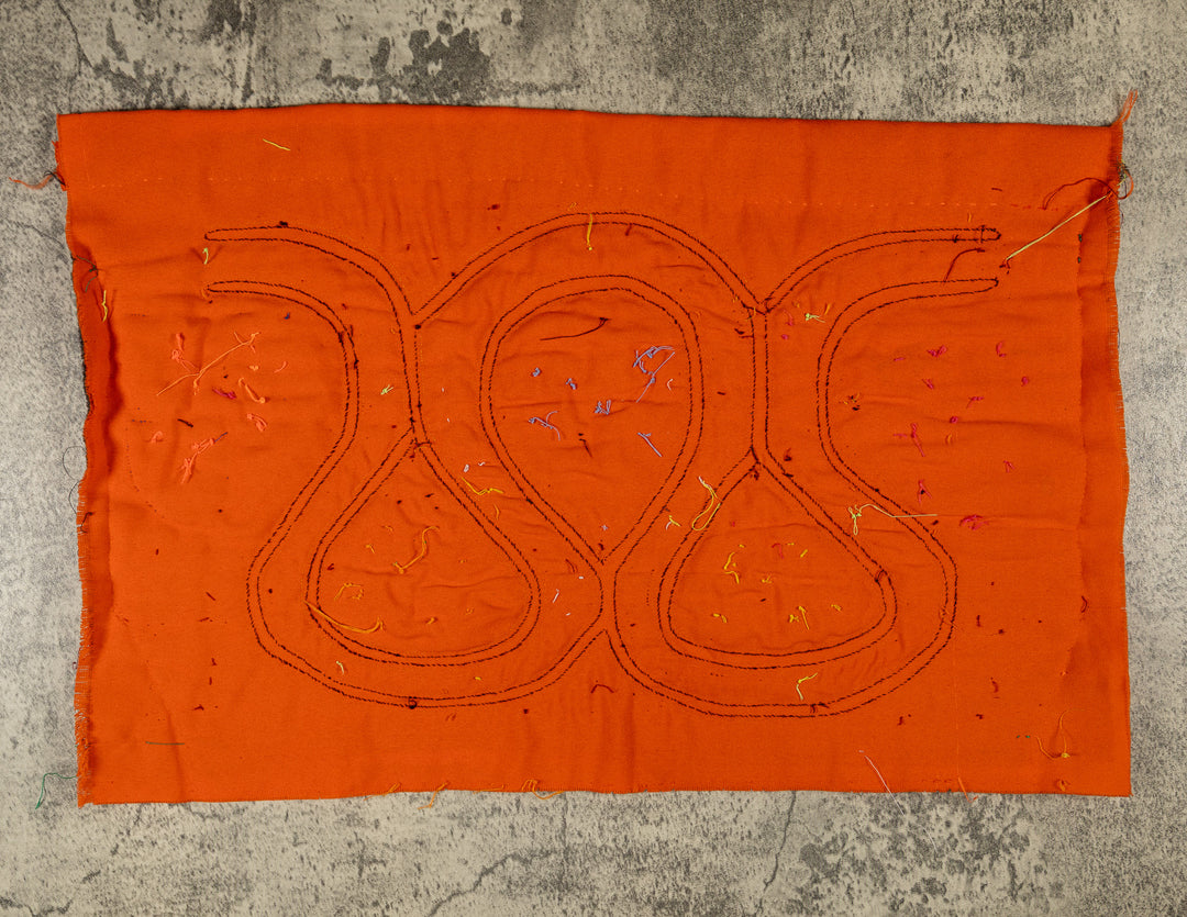 Burgundy And Orange Optical Illusion Mola