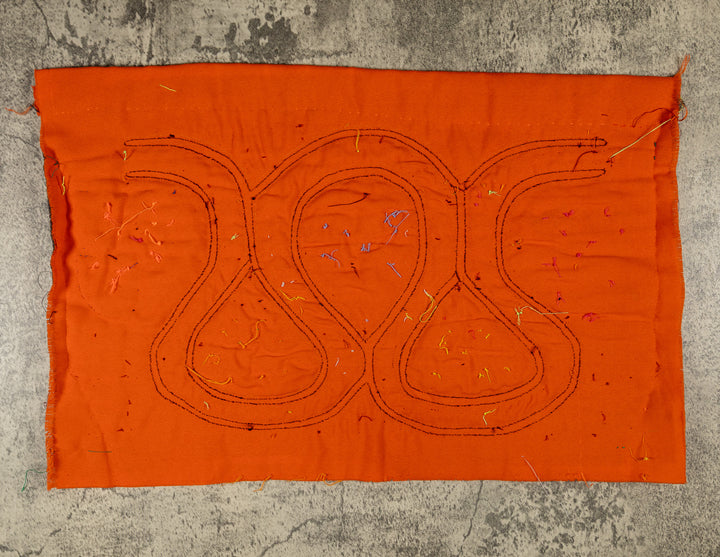 Burgundy And Orange Optical Illusion Mola