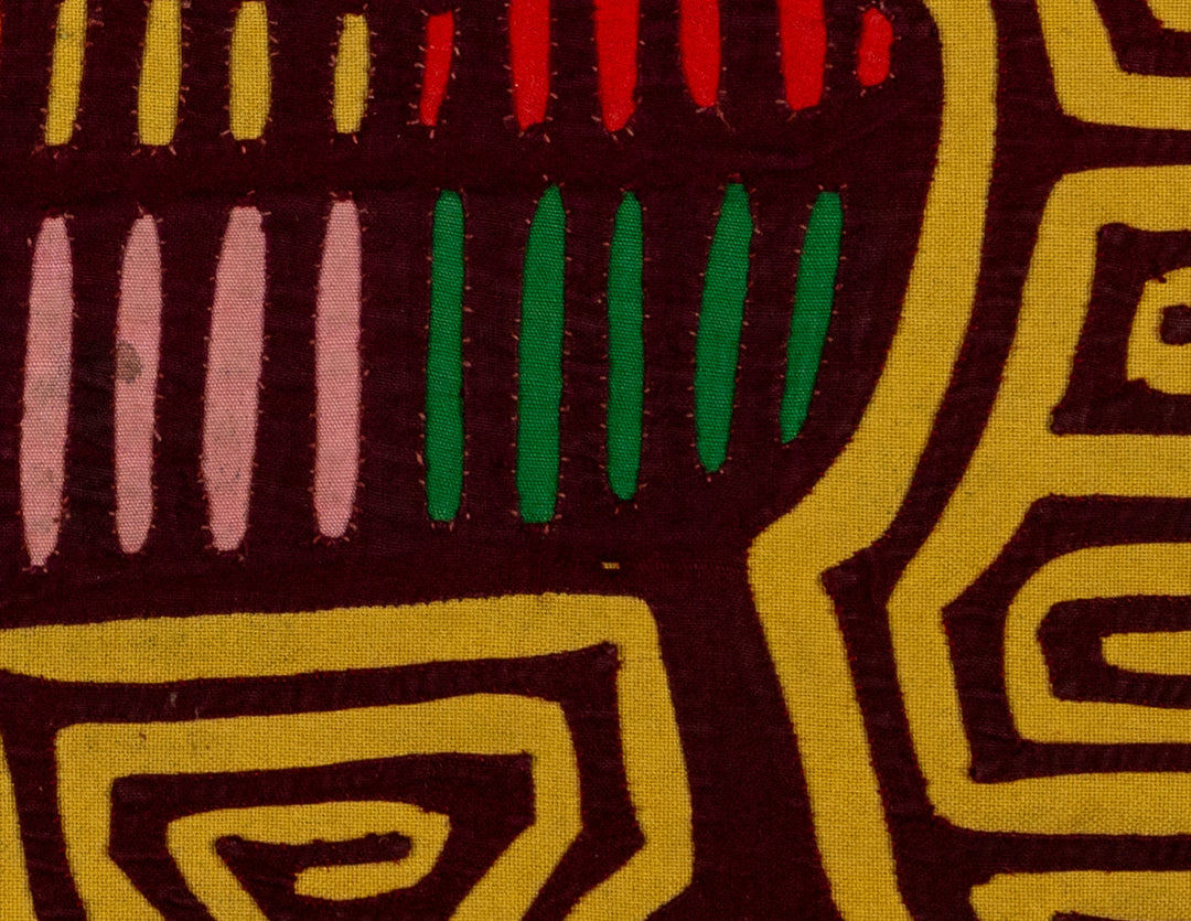 Maroon And Gold Critter Optical Illusion Mola