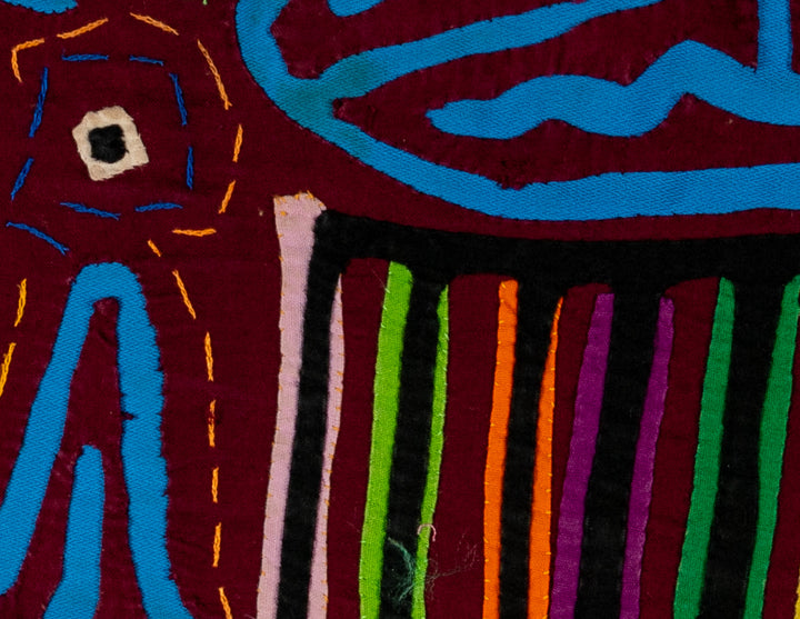 Burgundy And Turquoise Jungle Unicorn Mola