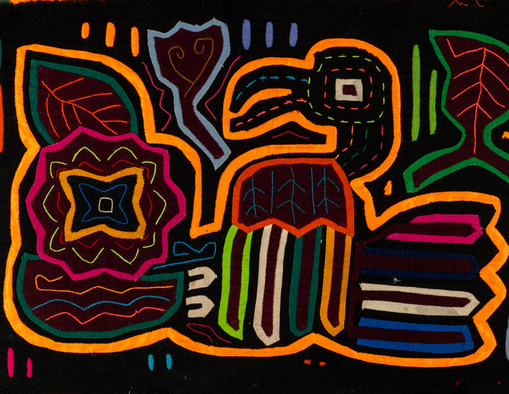 Neon Orange And Black Toucan Bird Mola
