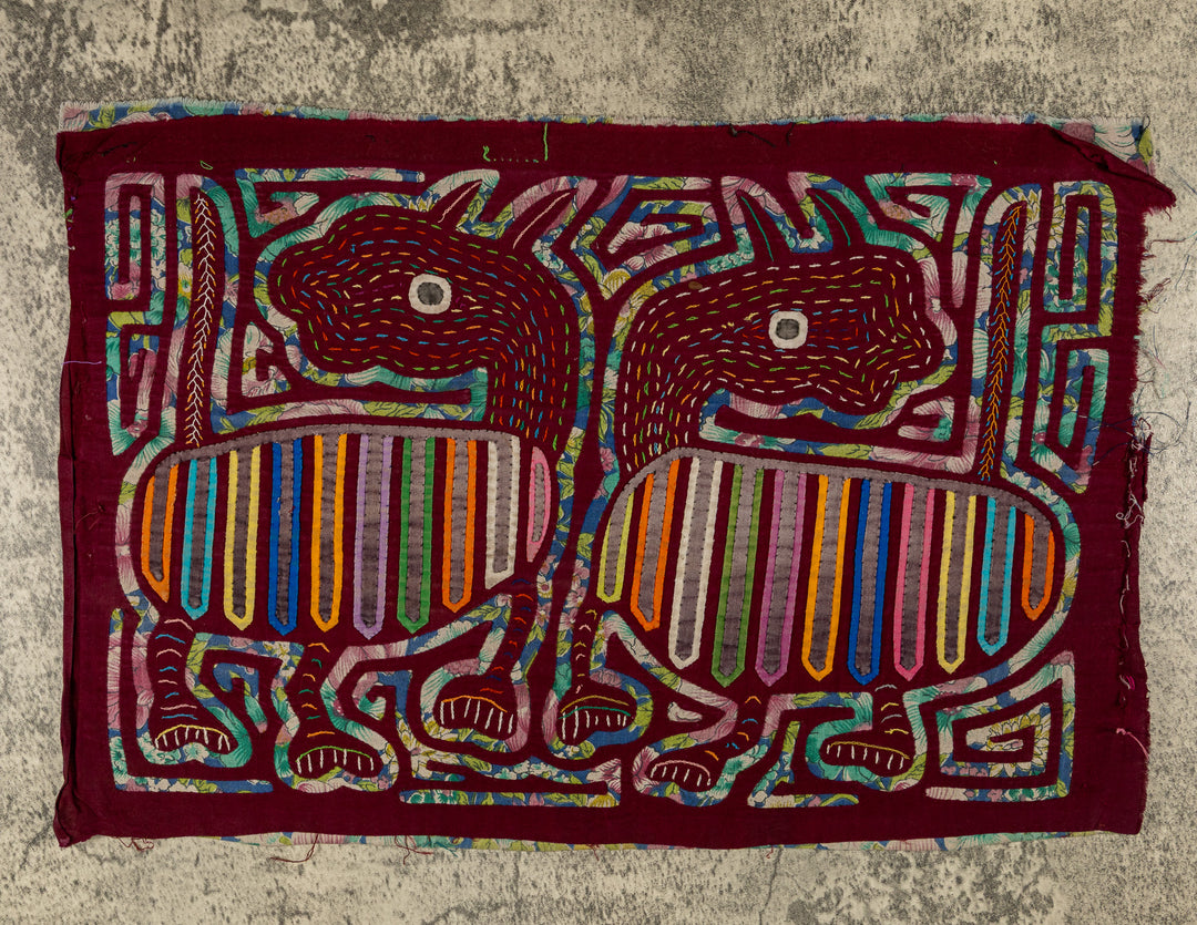 Vintage Fantasy Critters in The Rainforest Mola