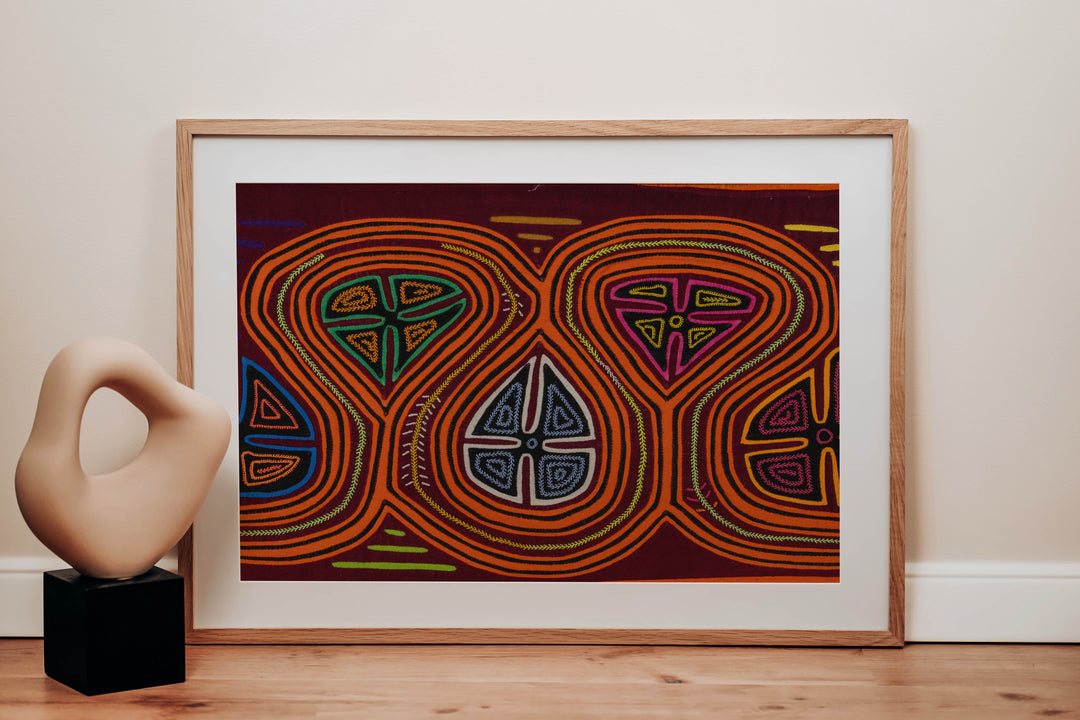 Burgundy And Orange Optical Illusion Mola