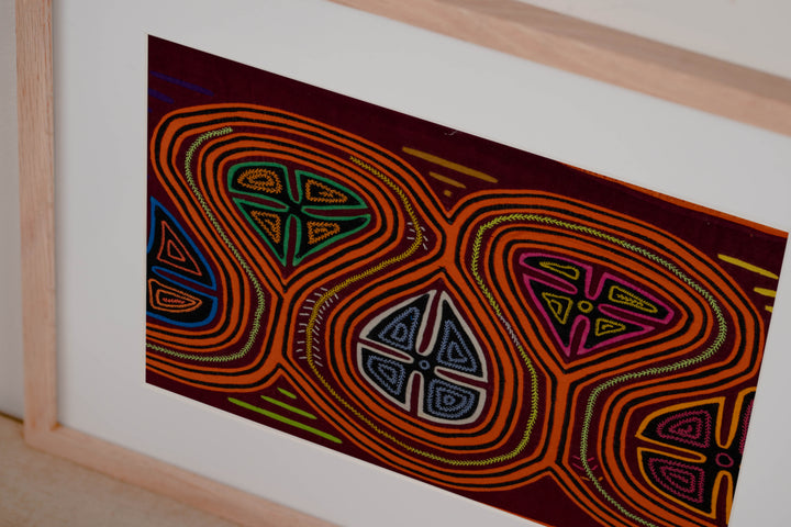 Burgundy And Orange Optical Illusion Mola