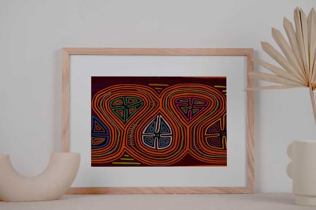 Burgundy And Orange Optical Illusion Mola