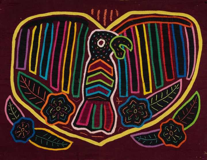 Rainbow Colors Wide Wing Big Heart Bird Mola