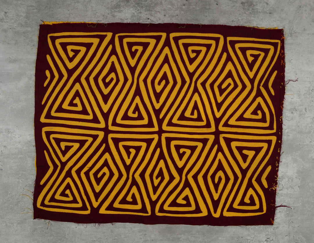 Maroon And Gold Classic Kuna Design Mola