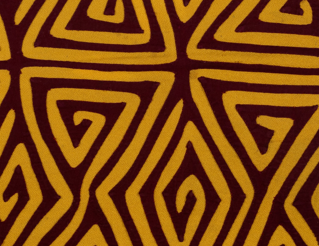 Maroon And Gold Classic Kuna Design Mola