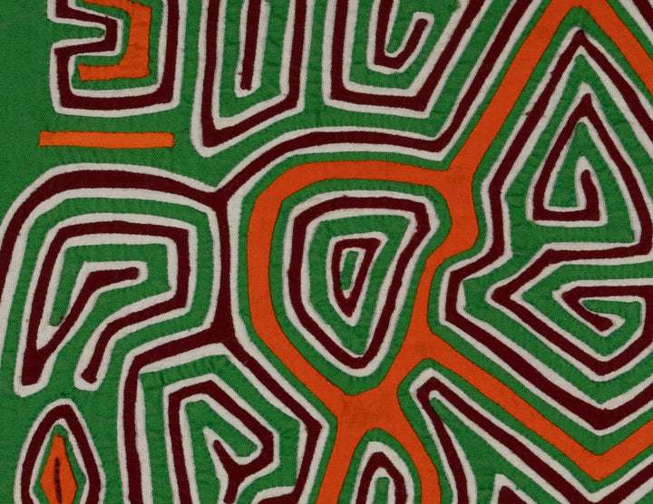 Orange And Green Dancing Letter A Mola