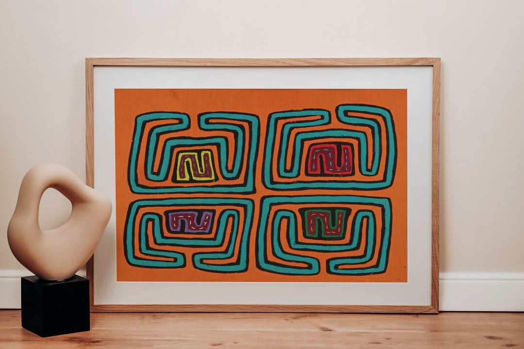 Orange And Turquoise Classic Design Mola