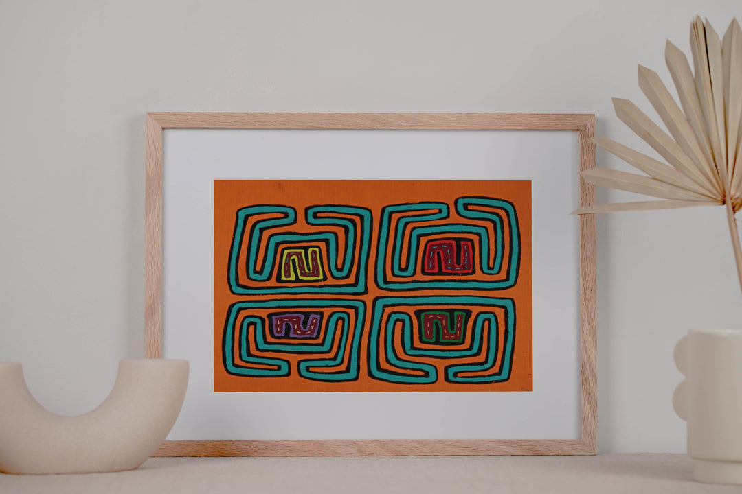 Orange And Turquoise Classic Design Mola