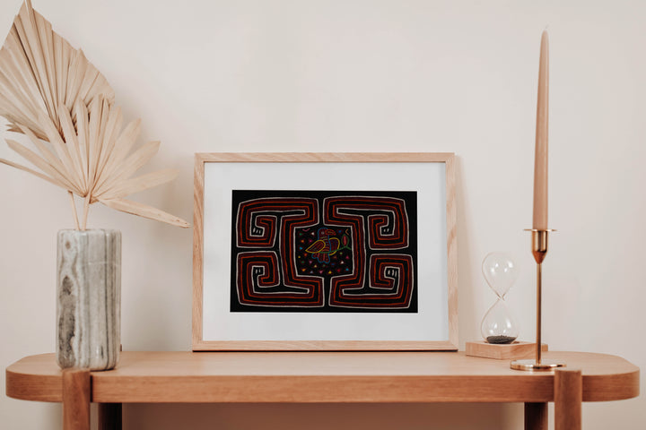 Black Burgundy And Orange Birdcage Mola