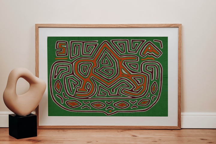 Orange And Green Dancing Letter A Mola