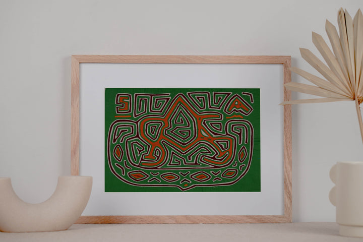 Orange And Green Dancing Letter A Mola