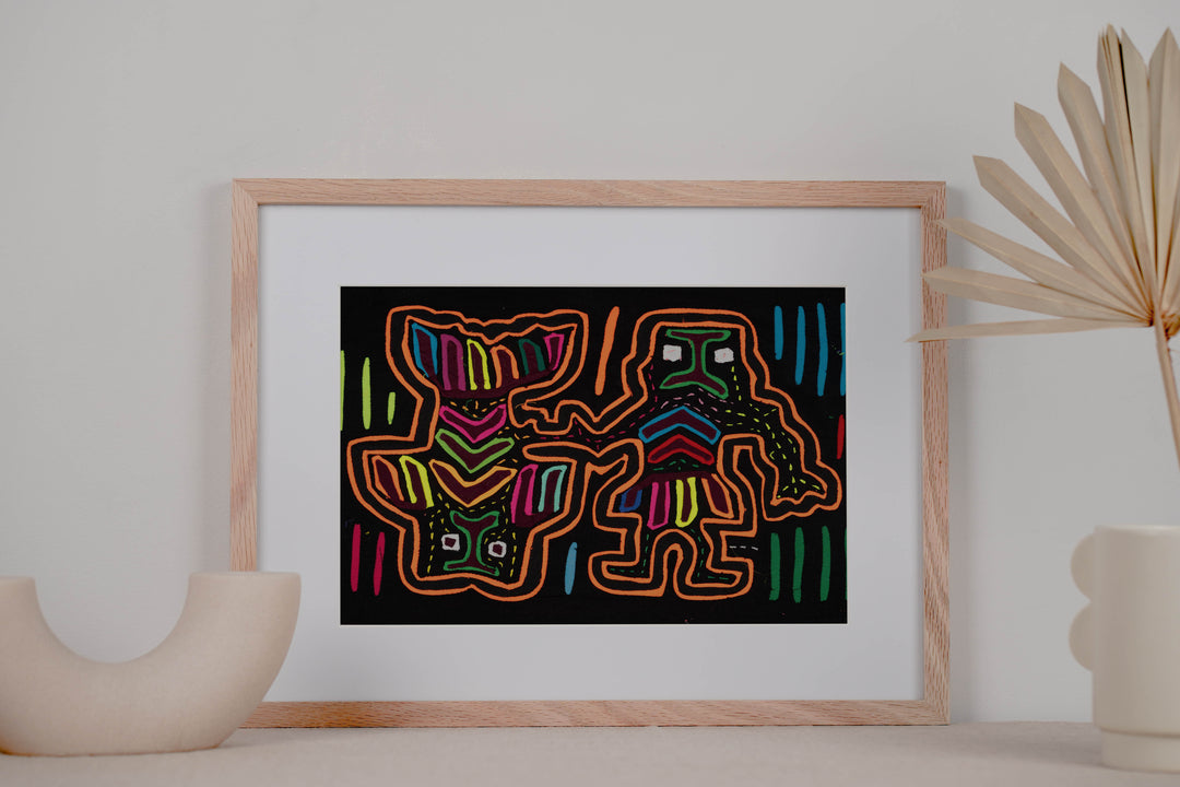 Neon Orange And Black Fisherman With Fish Mola