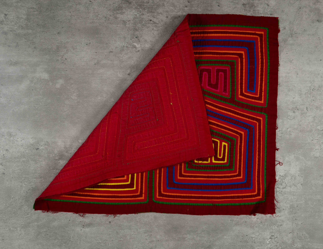 Maroon Red And Yellow Classic Design Kuna Mola