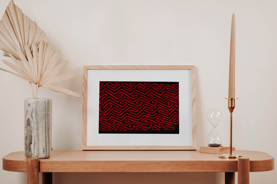 Black And Red Classic Kuna Design Mola