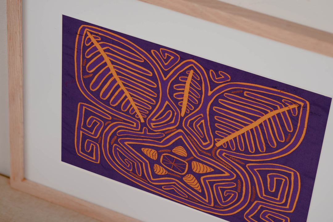 Purple And Neon Orange Palm Frond And Star Mola