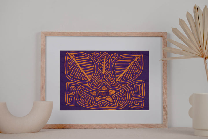 Purple And Neon Orange Palm Frond And Star Mola