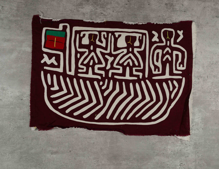 Maroon And White Boat People Mola