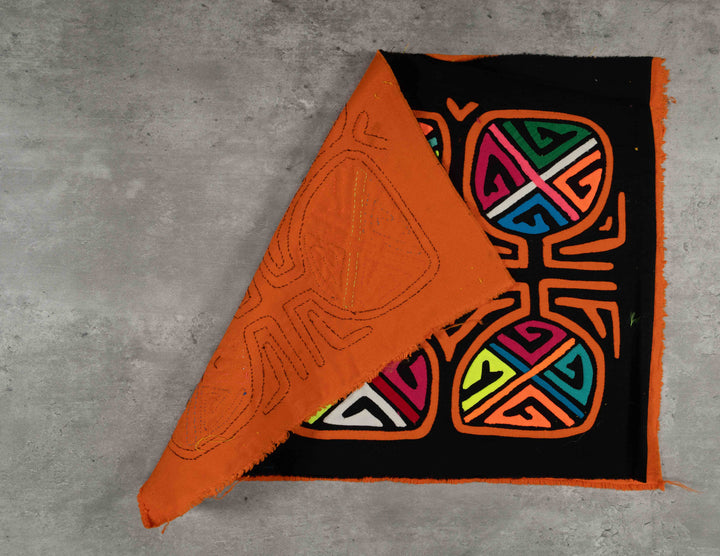 Black And Orange Classic Design Kuna Mola