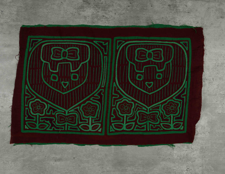 Maroon And Green Darling Child Face Mola