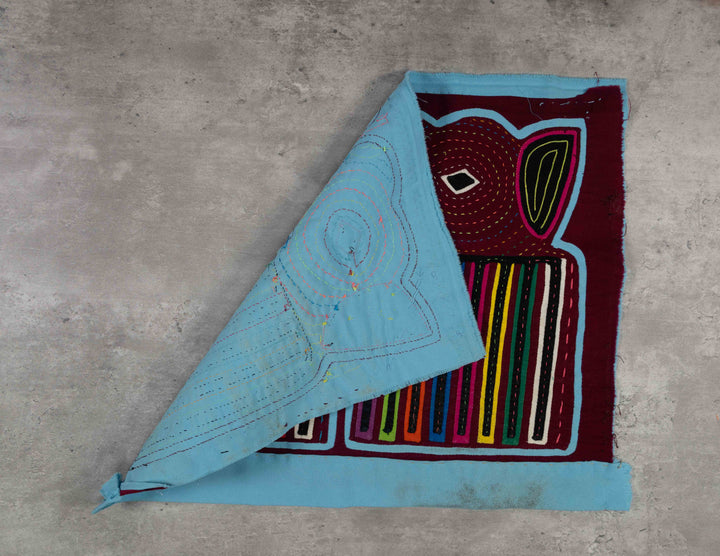 Burgundy And Turquoise Former Blouse Mola Mola