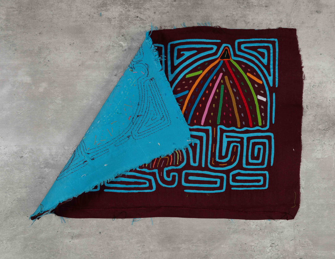 Maroon And Turquoise Rainy Day Umbrella Mola