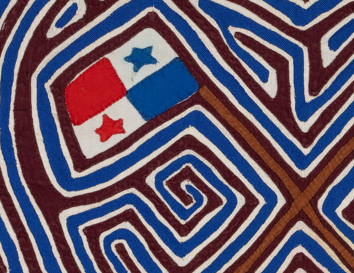 Patriotic Maroon Blue And White Panamanian Flag Mola