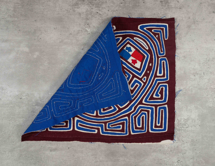 Patriotic Maroon Blue And White Panamanian Flag Mola