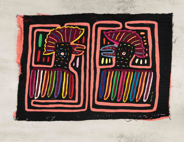 Black And Peach Cockadoodle Doo Rooster Chicken Mola