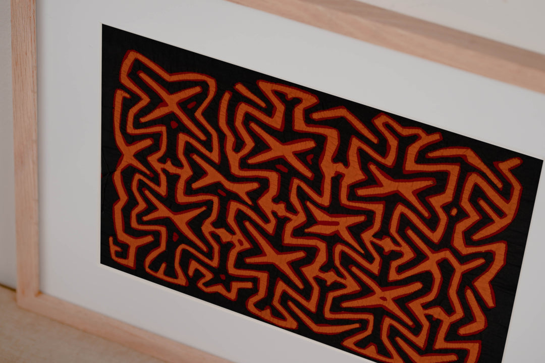 Black Orange And Red Classic Design Kuna Mola