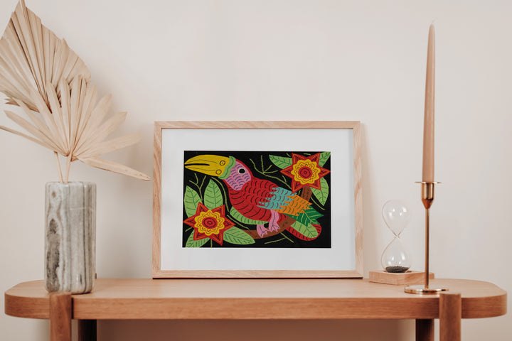 Rainforest Multi-Color Toucan Parrot Bird Mola