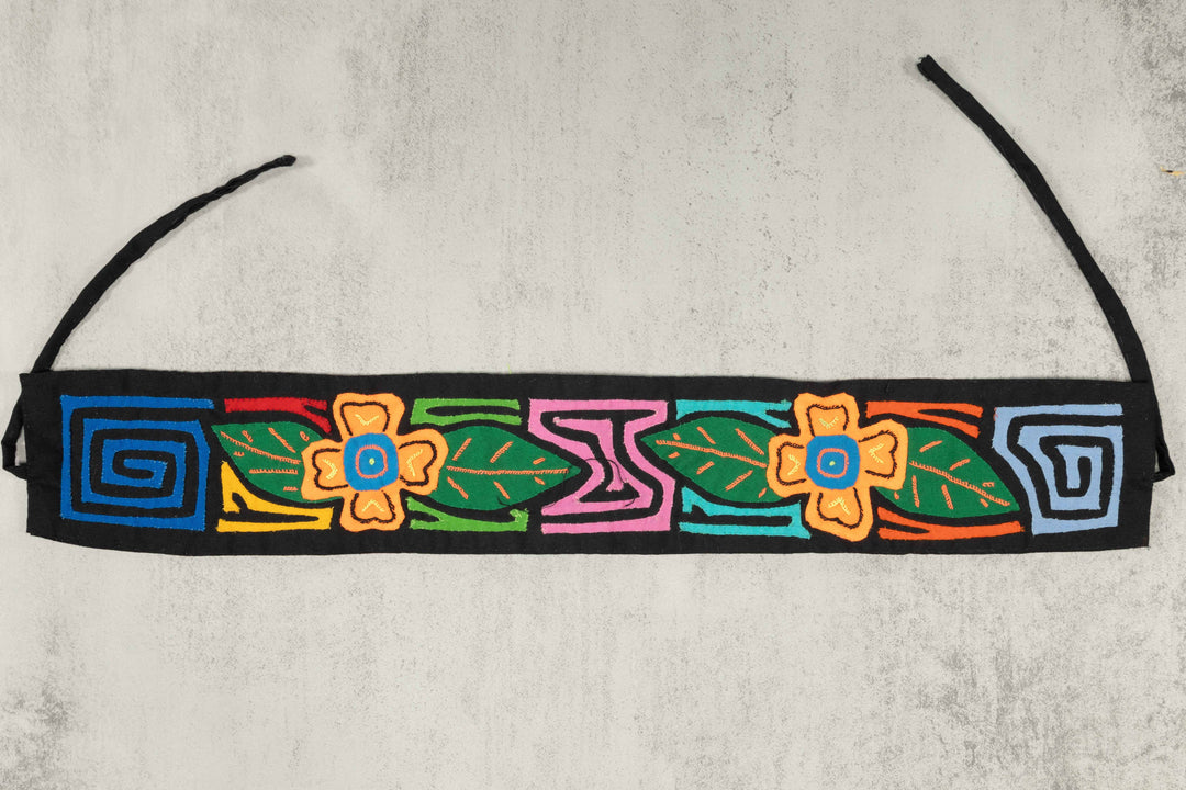 Panama Mola Headband Geometric Flowers