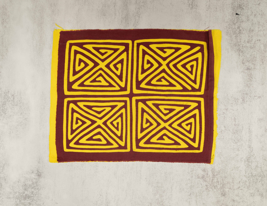 Yellow And Maroon Classic Design Mola